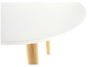 TEMPO Příruční stolek, bílá / přírodní, PAMINO
