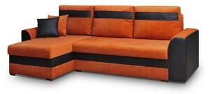 Rohová sedačka Madlyn (oranžová + černá) (L). Vlastní profesionální přeprava až k Vám domů 630022