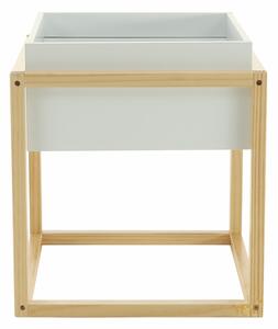 Příruční stolek, bílá/přírodní, HAGAN
