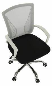 Kancelářská židle IZOLDA síťovina šedá, černá, plast bílý, chrom