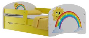 Dětská postel se šuplíky DUHA A SLUNÍČKO 160x80 cm