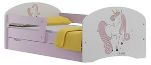 Dětská postel se šuplíky KOUZELNÝ JEDNOROŽEC 140x70 cm
