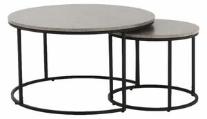 Set 2 konferenčních stolků IKLIN, beton/černá