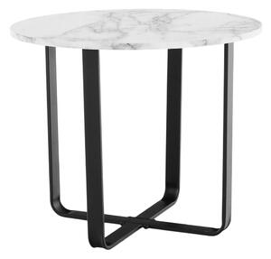 TEMPO Konferenční stolek, bílý mramor/černý kov, SALINO