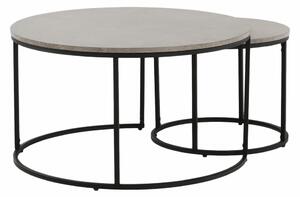 Set 2 konferenčních stolků IKLIN, beton/černá
