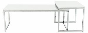 TEMPO Konferenční stolky, set 2 ks, bílá extra vysoký lesk, ENISA TYP 2
