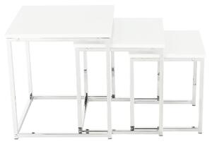 Set 3 konferenčních stolků, bílá extra vysoký lesk, ENISA TYP 3