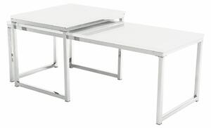 Set 2 konferenčních stolků, bílá extra vysoký lesk, ENISA TYP 2