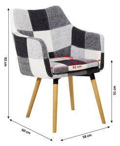 Jídelní židle Landor (černo bílý patchwork). 744852