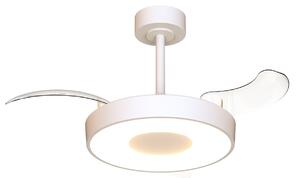 Mantra 9496 Coin Smart Mini, rozvinovací ventilátor se svítidlem a dálk. ovladačem, LED 36W 3000-5000K, bílá, průměr 43/91cm