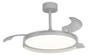 Mantra 9525 Glass, rozvinovací ventilátor se svítidlem a dálk. ovladačem, LED 40W 3000-5000K, čirá, průměr 53/106cm