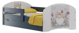 Dětská postel se šuplíky OVEČKA S KYTIČKAMI 140x70 cm