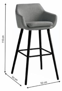 Barová židle Tahira (šedá). 744904