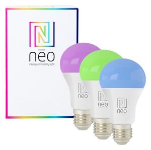 Immax NEO 07712CDO-SADA 3xLED RGB Stmívatelná žárovka E27/9W/230V Wi-Fi Tuya+DO