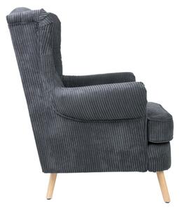 Křeslo FOSSBY FASO manšestrové šedé 893969
