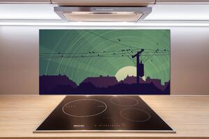 Dekorační panel sklo Ptáci město pl-pksh-100x50-f-73778938