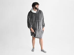 XPOSE® Mikinová deka s beránkem - tmavě šedá