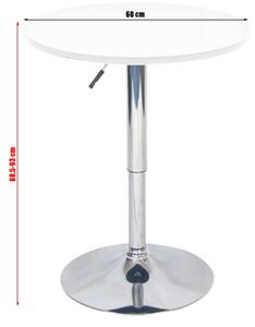 Barový stůl s nastavitelnou výškou BRANY NEW bílá a chrom