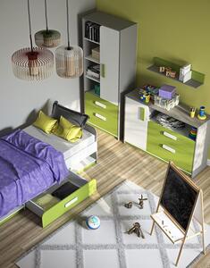 Casarredo - Komfort nábytek Noční stolek VILLOSA šedá/bílá/zelená