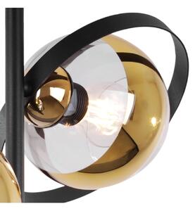 Stropní svítidlo Asturia Ring, 2x zlaté/transparentní skleněné stínítko, B/G