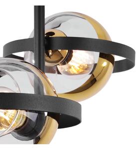 Stropní svítidlo Asturia Ring, 2x zlaté/transparentní skleněné stínítko, B/G