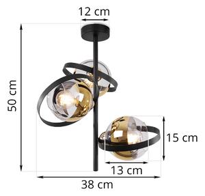 Stropní svítidlo Asturia Ring, 3x zlaté/transparentní skleněné stínítko, B/G