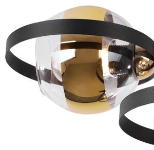 Stropní svítidlo Asturia Ring, 3x zlaté/transparentní skleněné stínítko, B/G