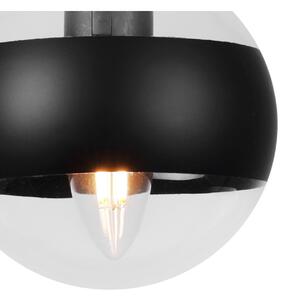 Stropní svítidlo Toledo, 2x černé/transparentní skleněné stínítko, B