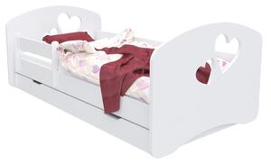 Dětská postel se šuplíkem 180x90 cm s výřezem SRDÍČKA + matrace ZDARMA!