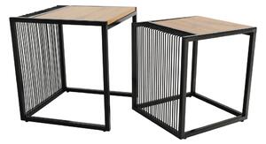 Set dvou konferenčních stolků, dub/černý, RIMBO