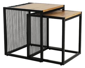 Set dvou konferenčních stolků, dub/černý, RIMBO