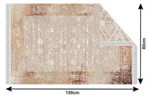 TEMPO Oboustranný koberec, béžová/vzor, NESRIN Rozměr: 80x150 cm