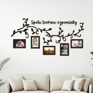 Dřevěný fotorámeček SPOLU TVOŘÍME VZPOMÍNKY Zvolte barvu dekoru: Wenge | Rozměry (cm)grafie: 10x15