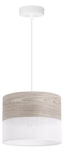 Light Home Závěsné svítidlo Wood, 1x světle béžová dubová dýha/bílé plastové stínítko, (fi 20cm)