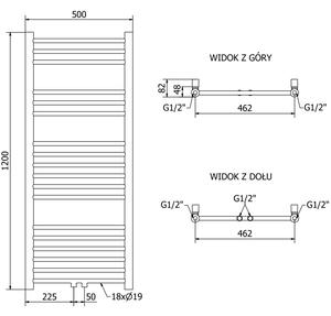 Mexen Yodo koupelnový radiátor 1200 x 500 mm, 389 W, Bílá