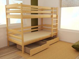 Dětská patrová postel z MASIVU 180x80cm bez šuplíku - PP012