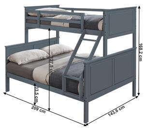 TEMPO Patrová rozložitelná postel, šedá, NEVIL