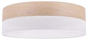 Light Home Stropní svítidlo Wood, 1x béžová dubová dýha/bílé plastové stínítko, (bílé plexisklo), (fi 50cm)