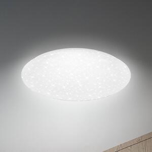 Briloner LED stropní svítidlo Lumenia, Ø 38 cm, 25 W, hvězdná obloha, stmívatelný, Bílá / opál, Chodba, Plast, Moderní