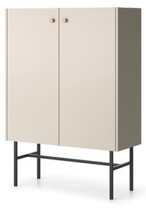 HezkýNábytek.cz Skříňka Desanta 2D (béžová + černá). 1082798