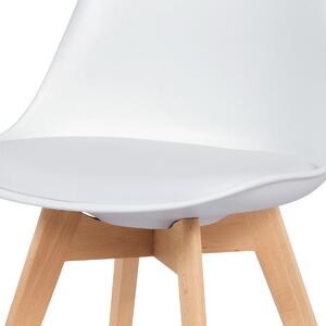Autronic Plastová jídelní židle CT-752 WT, bílá/masiv buk