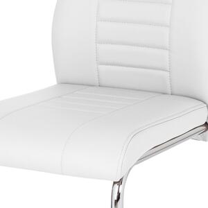 Autronic Pohupovací jídelní židle HC-955 WT, bílá ekokůže/chrom