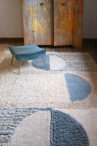 Vlněný koberec s ornamenty rays 170 x 240 cm modrý