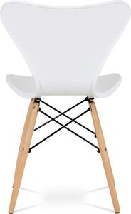 Autronic Plastová jídelní židle CT-742 WT, bílá plast/natural