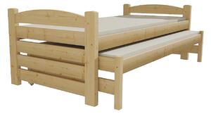 Dětská postel s výsuvnou přistýlkou z MASIVU 180x80cm bez šuplíku - DPV026