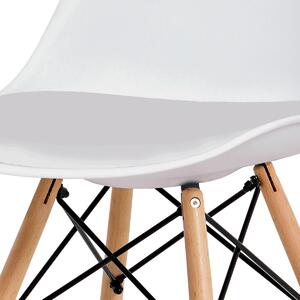 Autronic Plastová jídelní židle CT-741 WT, bílá ekokůže/natural