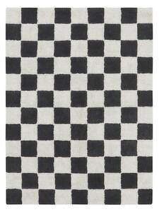 MUZZA Pratelný kostkovaný koberec tilly 120 x 160 cm černý