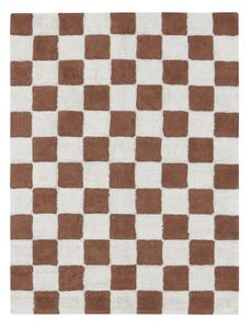 Pratelný kostkovaný koberec tilly 120 x 160 cm hnědý