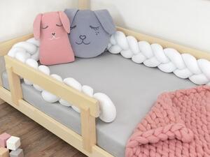 Chránič na dětskou postel pletený do copu JERSEY - bílý
