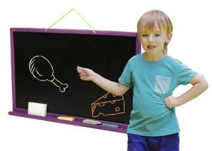 Dřevěná dětská magnetická tabule na zeď - fialová